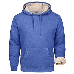 MAGCOMSEN Men’s Heavy Hoodie Sherpa Fleece Lined Pullover Thick Winter Hooded Sweatshirt