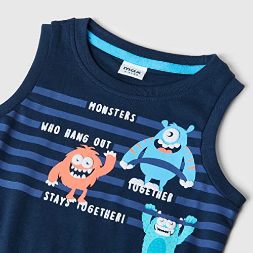 Image of Max Boy's Printed Sleeveless Regular Fit T-Shirt