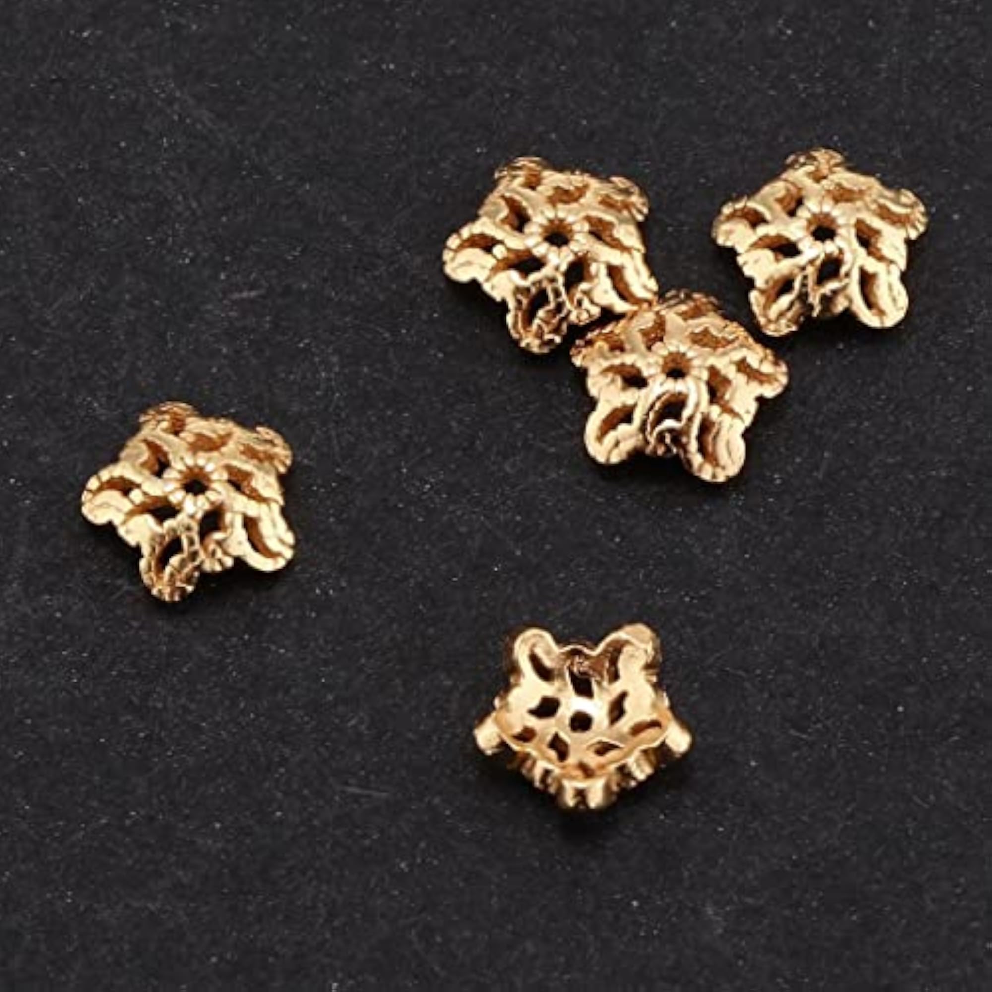 5pcs 6mm Antique Flower Cap 925 Sterling Loose Beads