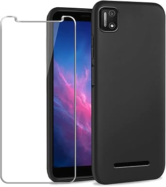 for Cloud Stratus C7 Case with Tempered Glass Screen Protector Slim Full-Body Silicone Bumpers Anti-Scratch Shockproof Protective Phone Case Cover for Cloud Mobile Stratus C7Black