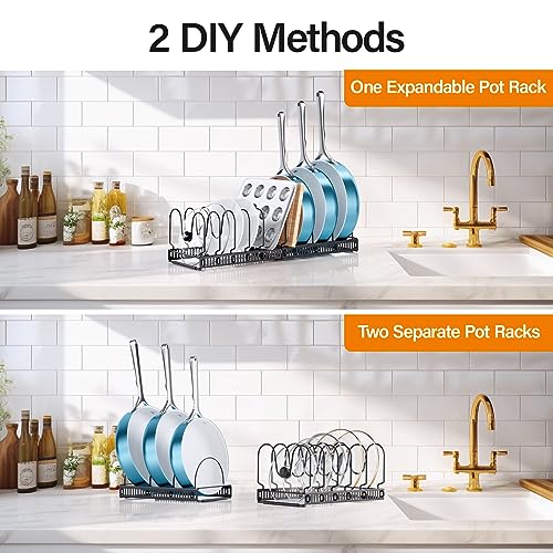 image for ORDORA Pots and Pans Organizer Under Cabinet, Expandable Cutting Board