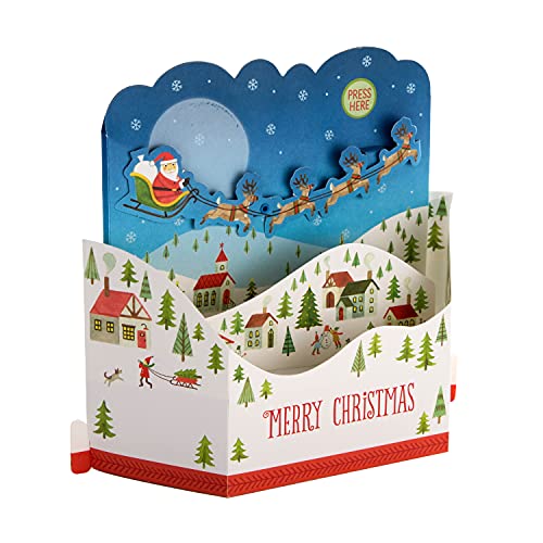Hallmark Tarjeta de Navidad abierta – Diseño contemporáneo de árbol desplegable 3D
