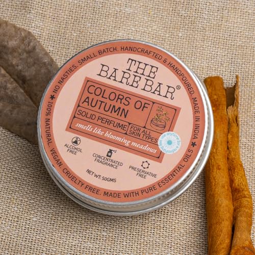 Image of The Bare Bar Colors of Autumn Solid Perfume - 50gm | Floral Fragrance| Odor & Sweat Control | Natural formula and Chemical free| Good for all skin types |Travel Mini Size Solid Perfume for Men &Women