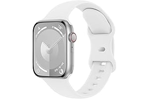 Silicone Sport Band for Apple Watch 44MM, Series 4, White Band