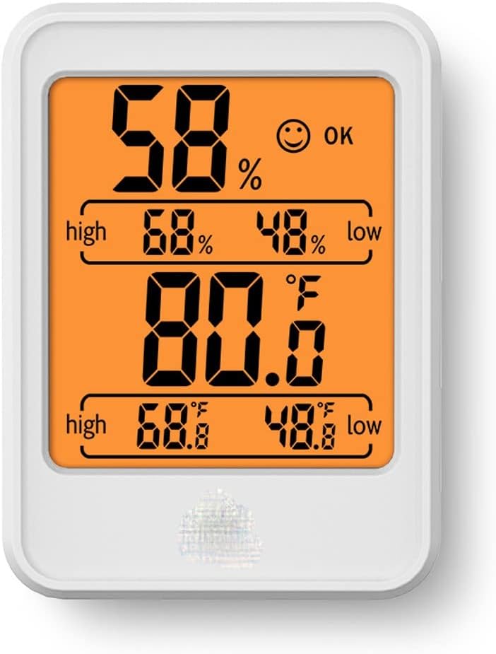 PNAWLLCF-65 Indoor Hygrograph Backlight Hygrometer Digital Household Temperature Meter Weather Station，D 80 * 59 * 23mm
