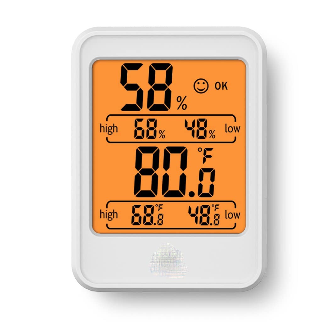 Igrografo for interni Igrometro retroilluminato Misuratore di temperatura digitale for uso domestico Stazione meteorologica(3-Pack)
