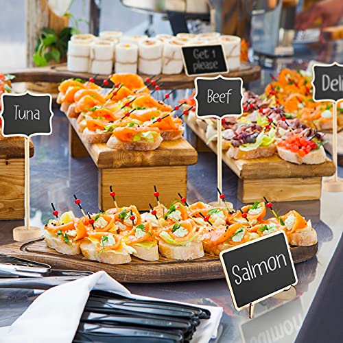 Oleoletoy Mini Chalkboard Signs 20 Pack With Easel Stand, Liquid Chalk Pen Marker, Black Framed Small Chalk Board Labels, Rustic Wedding Decorations For Reception, Place Card Table Numbers, Food Signs #TOP6