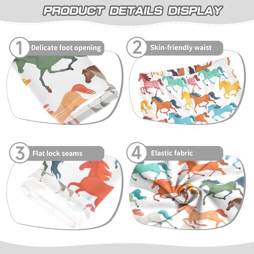 ALAZA Girls' Leggings Children's Yoga Pants Skinny Printed Dance Horse Colorful Comfortable 4T2