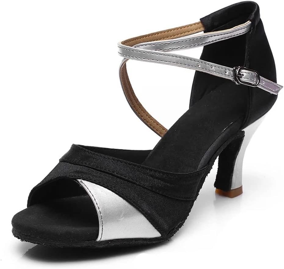 Latin Dance Shoes Heeled Tango Ballroom Soft Ballroom Dance Dancing Shoes(39)