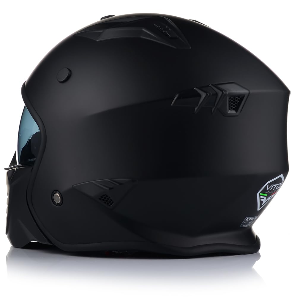 KASK MOTOCYKLOWY | VITO BRUZANO MAT | OTWARTY + ODPINANA SZCZĘKA + BLENDA 2XL (61cm)