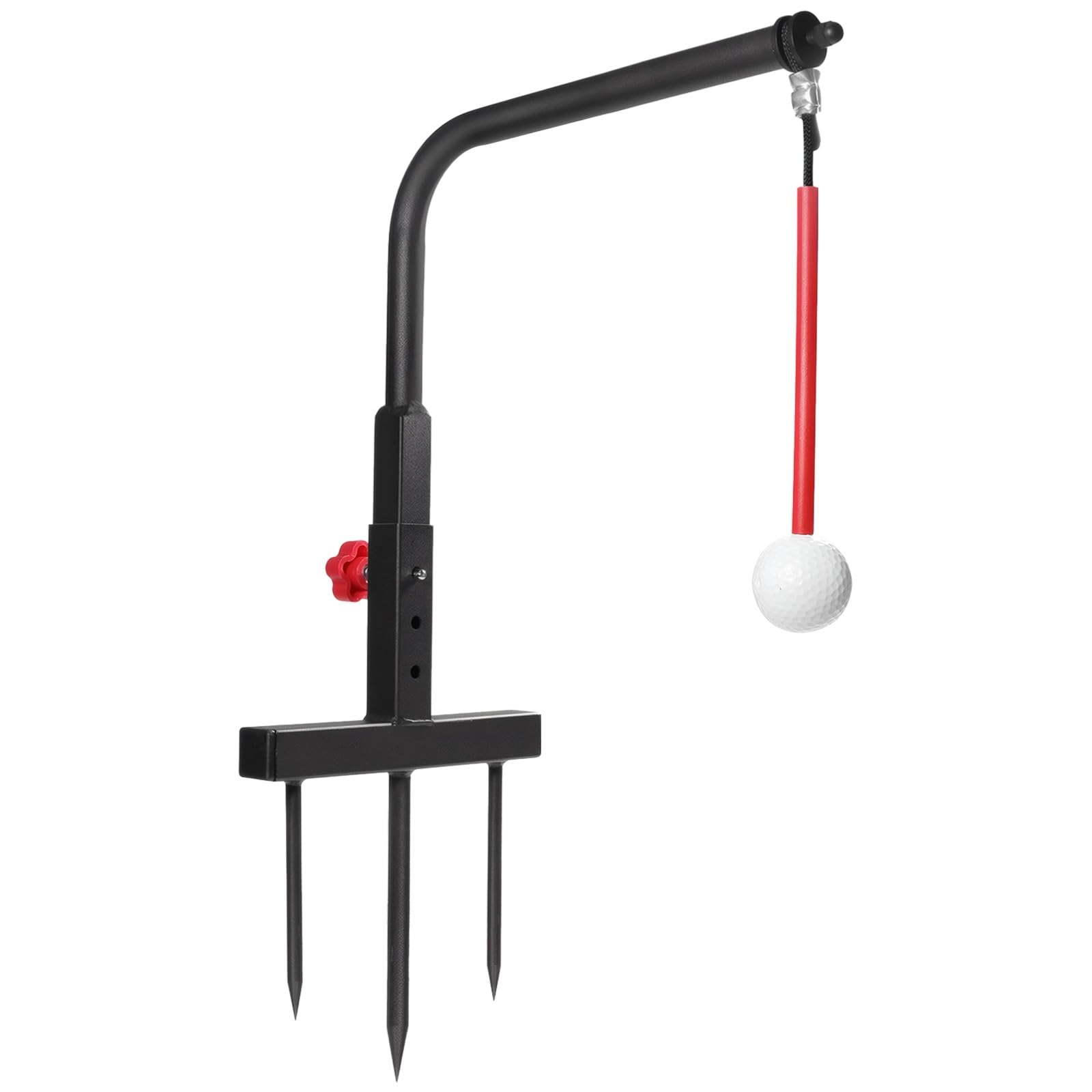Golf Schwungtrainer mit Höhenverstellung, Übungs-Eisenrahmen, Stativ, Schwung-Trainingshilfe, Golfzubehör für Junge Sportler und Jugendliche, für den Außeneinsatz, Rot