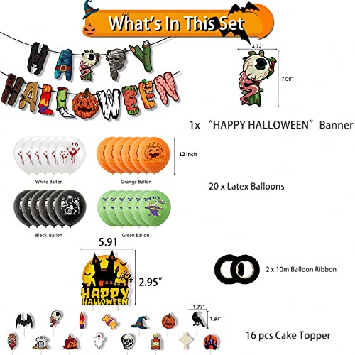 AJEYPMZ ハッピーハロウィンプルフラッグバルーンデコレーシ