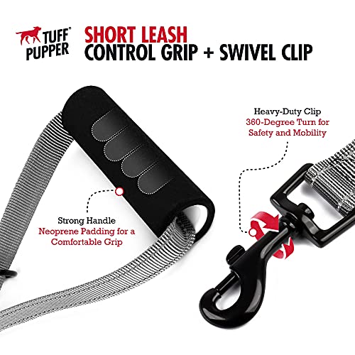 Tuff Pupper Service Dog Leash With Handle For Large Dogs | 24 Inch | Perfect For Services Dog Harness & Large Dog Training Leash | Traffic Leash Handle W/Padding | Short Leash Dog Coupler #TOP4