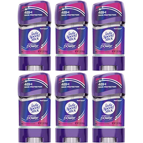 Lady Speed Stick 48HR Antiperspirant Deodorant Gel Fresh Fusion 2.30 oz (Pack of 6)