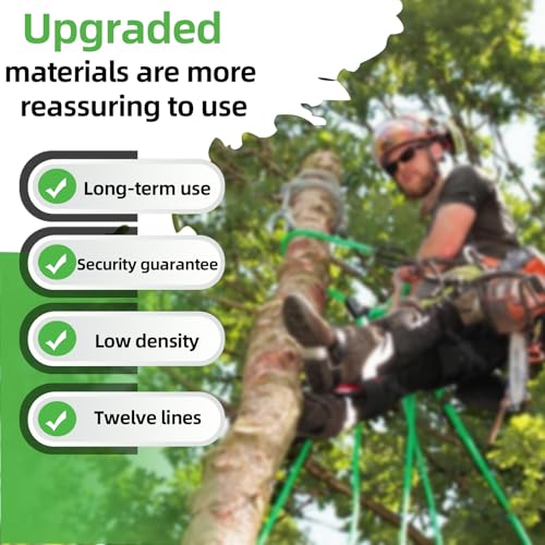 Rigging Ring Sling Rope 40203, 3/4” × 6' Arboart Rope Sling with 28mm Inner Diameter Aluminum Rigging Ring, 7-Pocket Regulate, 12 Strand Green Polyester, 14600 Lbs Mbs by JOYTRADE - Image 5