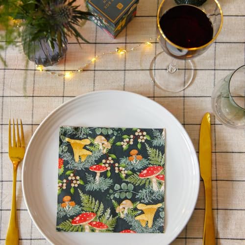Talking Tables 20 x Fall Dinner Napkins for Christmas, Thanksgiving, Dinner Parties, Decoupage - Woodland Forest Mushroom & Toadstool Serviettes 13" x 13" Eco-Friendly Recyclable by Talking Tables - Image 5