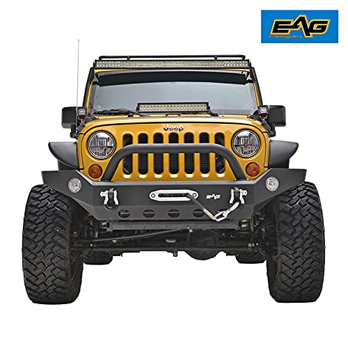 Eag Front Bumper With Winch Plate Fit For 07-18 Wrangler Jk Offroad #TOP1
