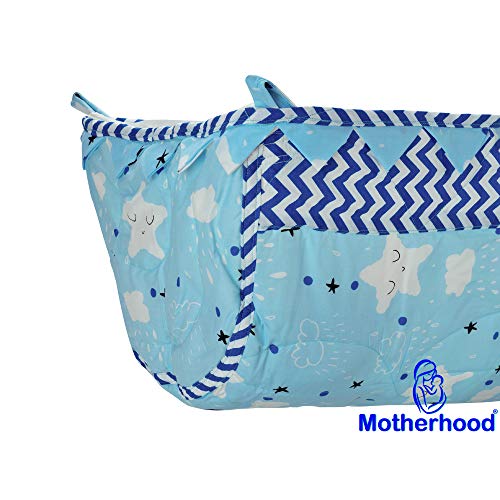Image of Motherhood Baby Hammock Ghodiyu /Khoyu Soft Cotton Cloth Swing Cradle Safety with Mosquito Net Cover with Zipper (Blue)
