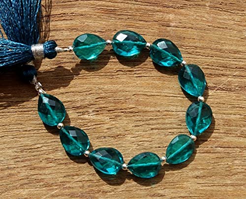 Quartz bleu teal perle poire facettée 12x9mm pour bijoux DIY