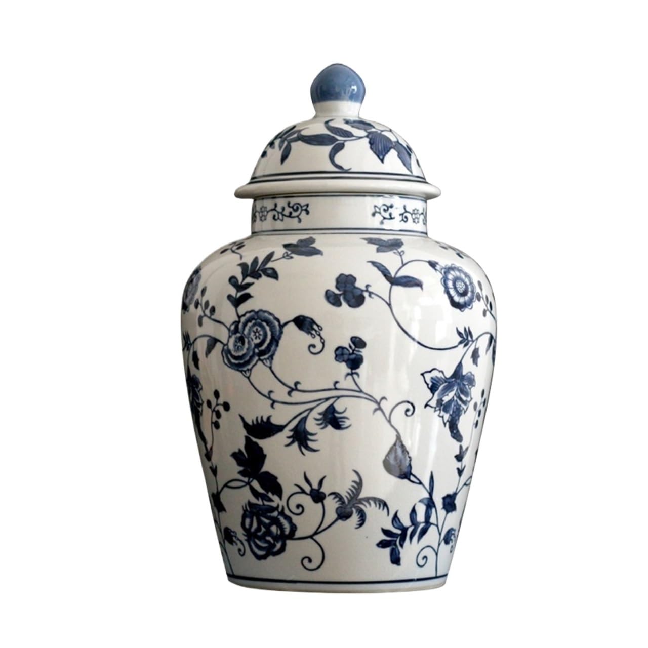 DANNMPX Ginger Jar Ceramic Vase Porcelain Storage Ginger Jar Decorative Ornament Decorative Storage(Blue White D)