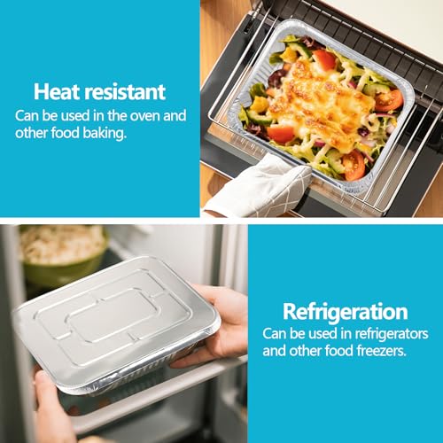 Image of 9x13 Thickened Aluminum Foil Pans, 30Pack Extra Deep Disposable Aluminum Pans for Roasting, Baking, Cooking, Food Prep, Chafing, Steam Table, Oven, Cake, and Party Catering.