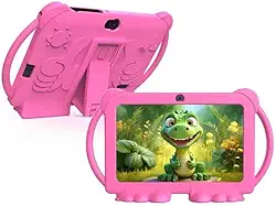 Tablet infantil de 7 polegadas para meninas, meninos, tablets Android para crianças, 4 GB de RAM, 32 GB ROM, tablet infantil, Wi-Fi, Bluetooth, tela IPS de segurança, controle parental, capa à prova