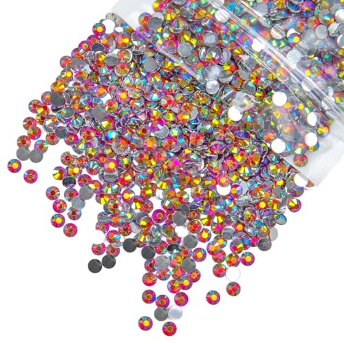qiipii 620PCS 6mm Red AB Resin Rhinestones for Crafting Siam Red Flatback Stones Bulk SS30 Ruby Red Diamonds Crystals Gems Charms for Nails Face Eyes Makeup Body Mugs Tumblers Bottles DIY Crafts Decor