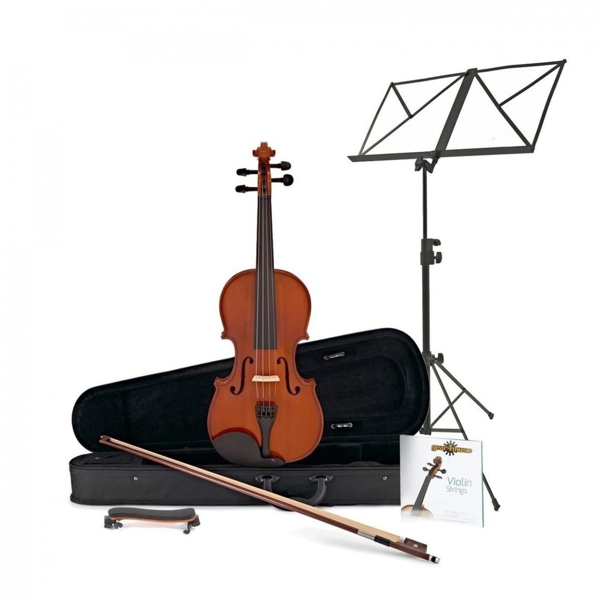 Gear4music Completo da 1/2 violino per bambini principianti di 8-9 anni | Pacchetto di avvio completo per principianti di 8-9 anni, tono caldo e dolce, meccaniche fini per un accordo rapido