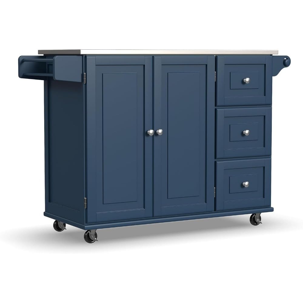 Carrello da cucina mobile con top in acciaio inox verde armadio da cucina bianco sporco tavolo mobili per la casa stoccaggio