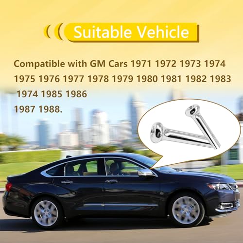 SYudwen 2PCS Car Chrome Door Lock Knobs, Compatible with GM, Chevy, and Pontiac, Fits 1971-1988 Camaro, Impala, Nova, Monte Carlo, Firebird Models