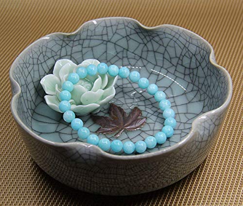 Image of Handmade Gem Semi Precious Gemstone 6mm Round Beads Stretch Bracelet 7 inch Unisex