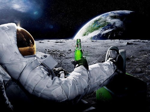 OMG Astronaut Moon Cool Carlsberg Advertising 32x24 Print POSTER-J1912 by