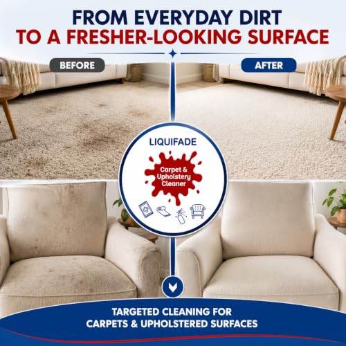 Image of Carpet & Upholstery Cleaner 1Litre | Fabric Surface Cleaning Solution for Carpets Sofas Chairs Rugs Mats & Upholstered Furniture | Suitable for Home Office & Commercial Use