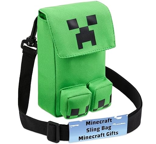 Minecraft Bolso Bandolera Niño y Adolescente con Correa Ajustable, Creeper Bolsos Movil Viajes, Deporte, Gamer Regalos (Verde Creeper 2) | Ya disponible en tu tienda friki favorita! En mundofriki.es!