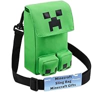 Minecraft Handytasche zum Umhängen, Creeper Umhängetasche mit Verstellbarem Gurt - Zocker Geschenk