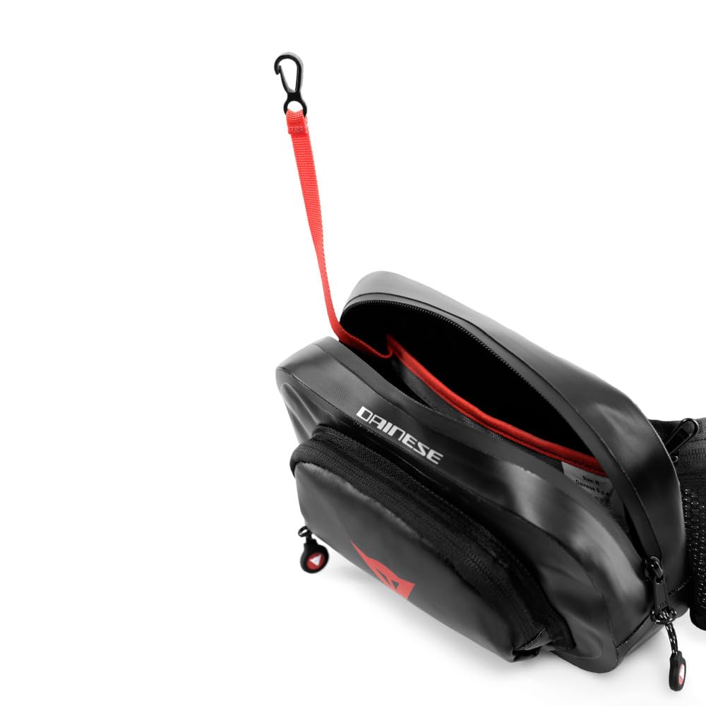 Dainese - Explorer Waist Bag 1.8L, Sac-Banane Imperméable, pour Hommes et Femmes, Noir, N