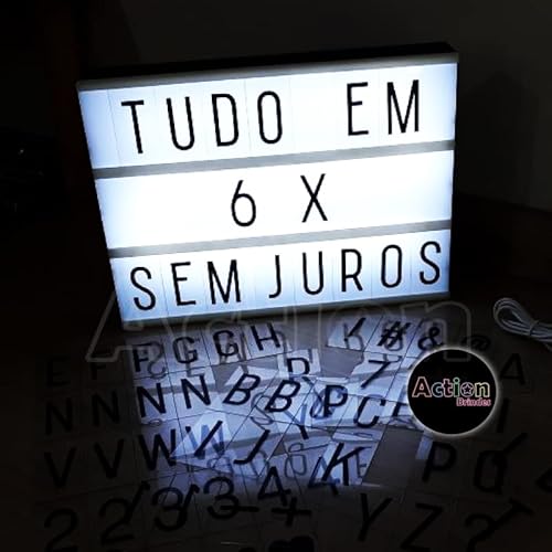 Luminária Letreiro De Cinema Caixa De Luz - 96 Slides
