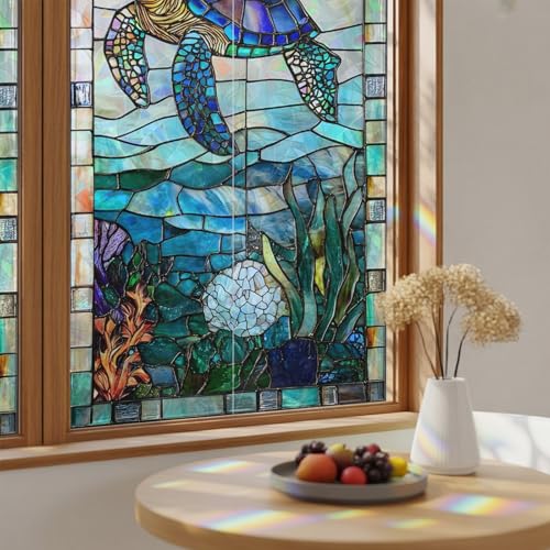Sea Turtle 3D Stained Glass Film
