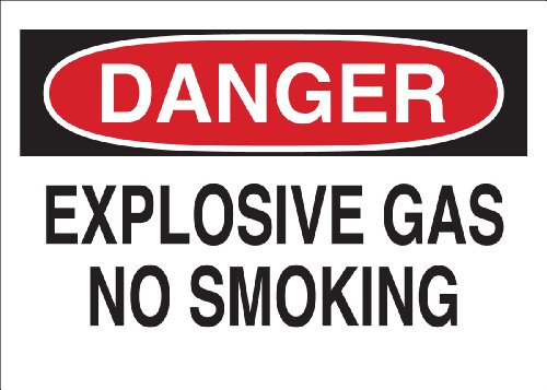 Panneau Explosive Gas No Smoking Brady pour garage et atelier de soudure