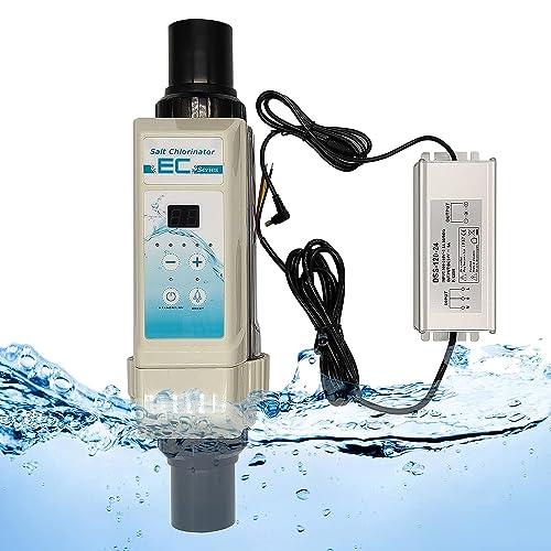 ANXYYDS clorador de Agua Salada para Piscinas, generador de Cloro salino con Pantalla de salinidad, Piscina de Agua Salada 20 G/H, celda de Sal EC20 12g/h-220V