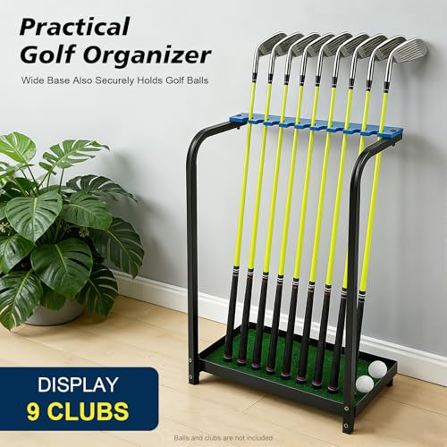 Étagère de rangement de golf 9 trous avec gazon synthétique pour protéger vos clubs