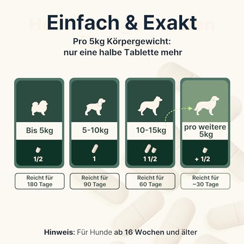 Gelenktabletten Hund, Apotheker Rezeptur, 90 Stück reicht bis zu 6 Monate, von Apothekern entwickelt & Tierärzten geprüft, mit Grünlippmuschel hochdosiert, Glucosamin, MSM, Chondroitin, Teufelskralle