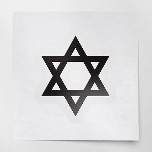 Calcomanías de silueta de estrella David (negro) (juego de 2) calcomanías de vinilo impermeables de alta calidad para teléfono portátil, accesorio