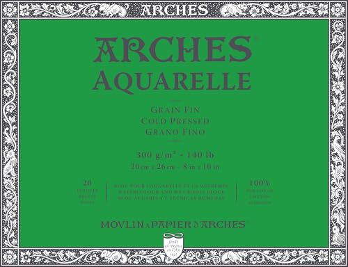 Arches Watercolor Paper Block Cold Press 8 x 10 140 pound