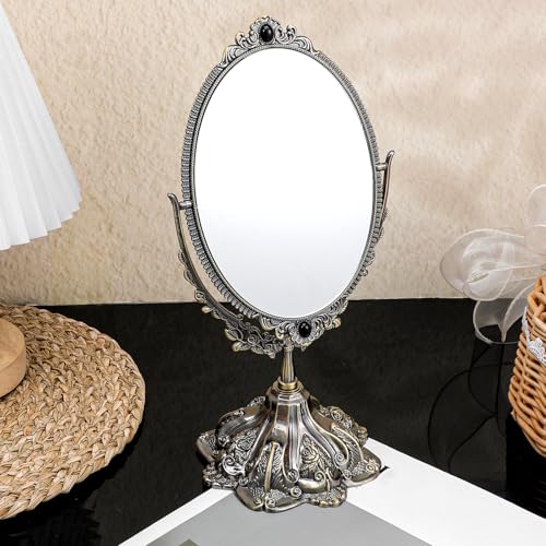 Espejo para Maquillaje Ovalado de Mesa Vintage con Doble Cara miniatura 7
