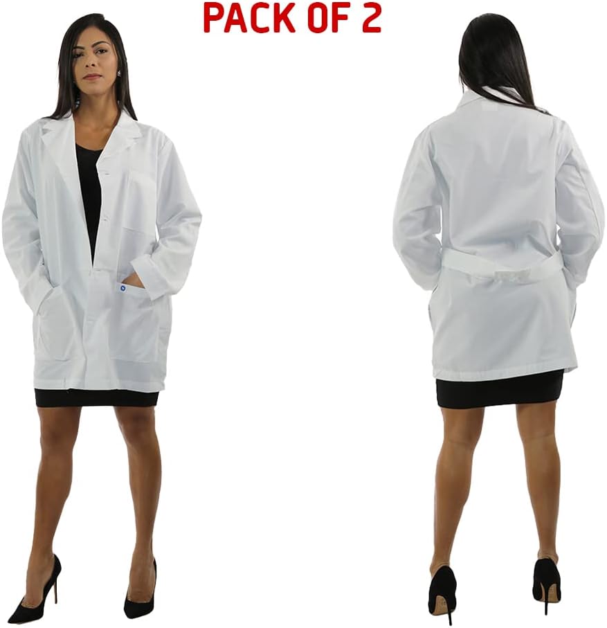 Spectrum Uniforms Medical Lab Coats 34" Length Unisex Men, Women Hospital Workspace Medical Practice Professionals -Pack Of 2