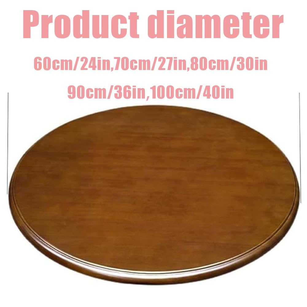 Obrotnica Lazy Susan z litego drewna, 71 cm, 91 cm, 100 cm, okrągła taca do serwowania stołu w jadalni, idealna na spotkania rodzinne, przyjęcia herbaciane i rozrywkę (100 cm)