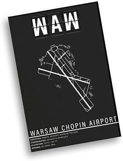 Modern Poster of WAW Warsaw Chopin Airport Code | 11x17 12x18 16x24 24x36 Unframed Wall Art | Minimal Traveler Print for Gift | Minimalist Home Office Decor