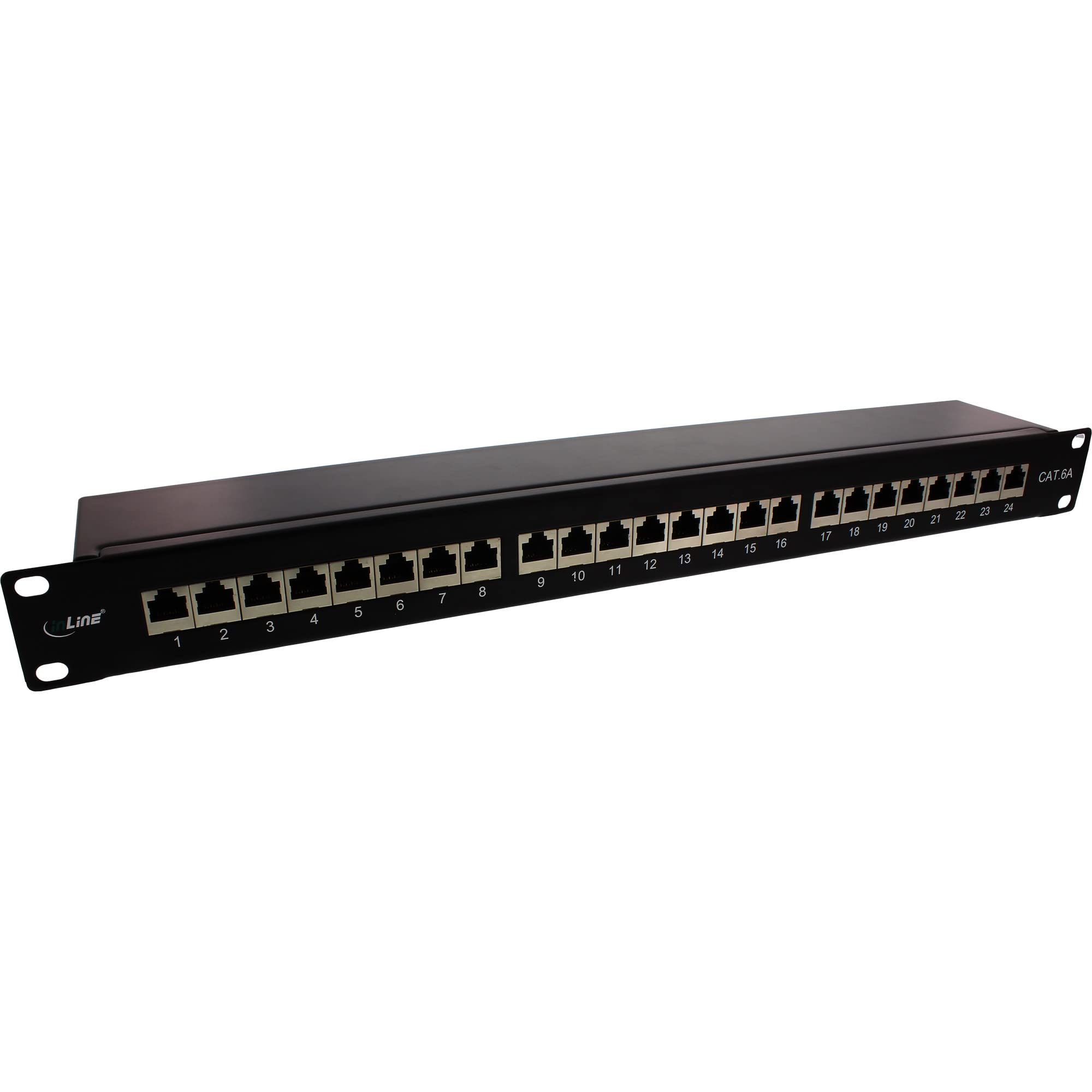 InLine 76824S panel patchowy Cat.6A 24-krotny, 48,26 cm (19"), 1HE, czarny RAL9005