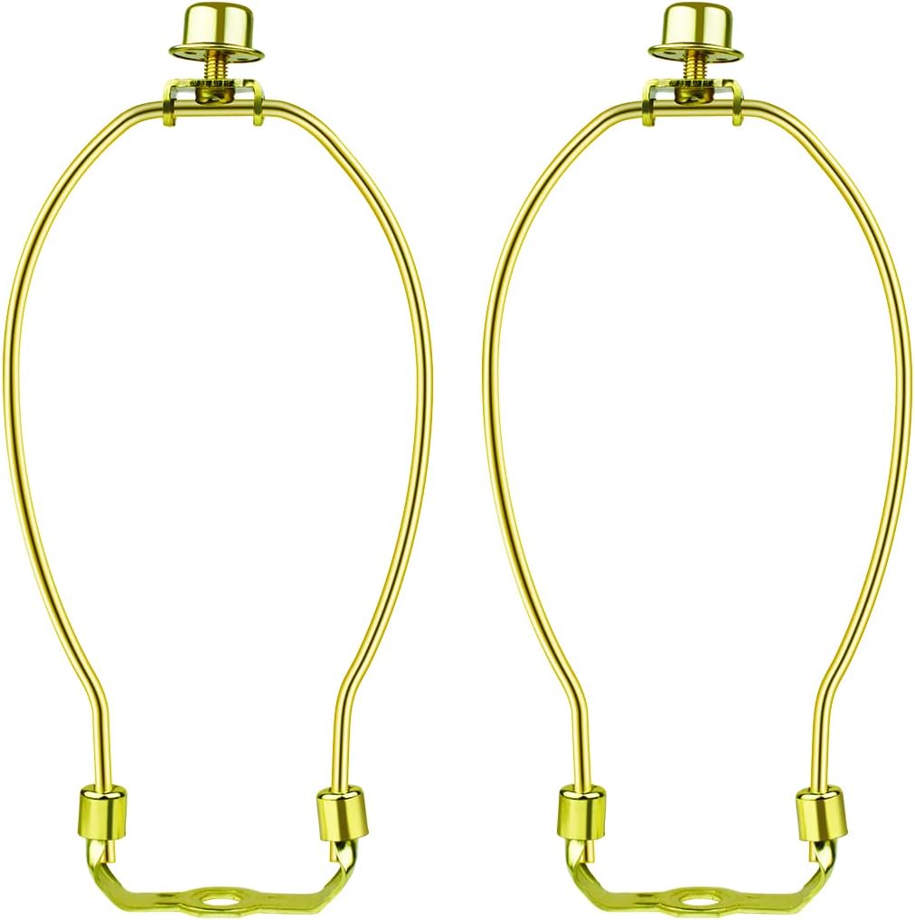 2 Pcs Detachable Lamp Shade Bracket Heavy Duty DIY Lighting Accessories for Floor Lamps and Table Finials (Polished Brass)